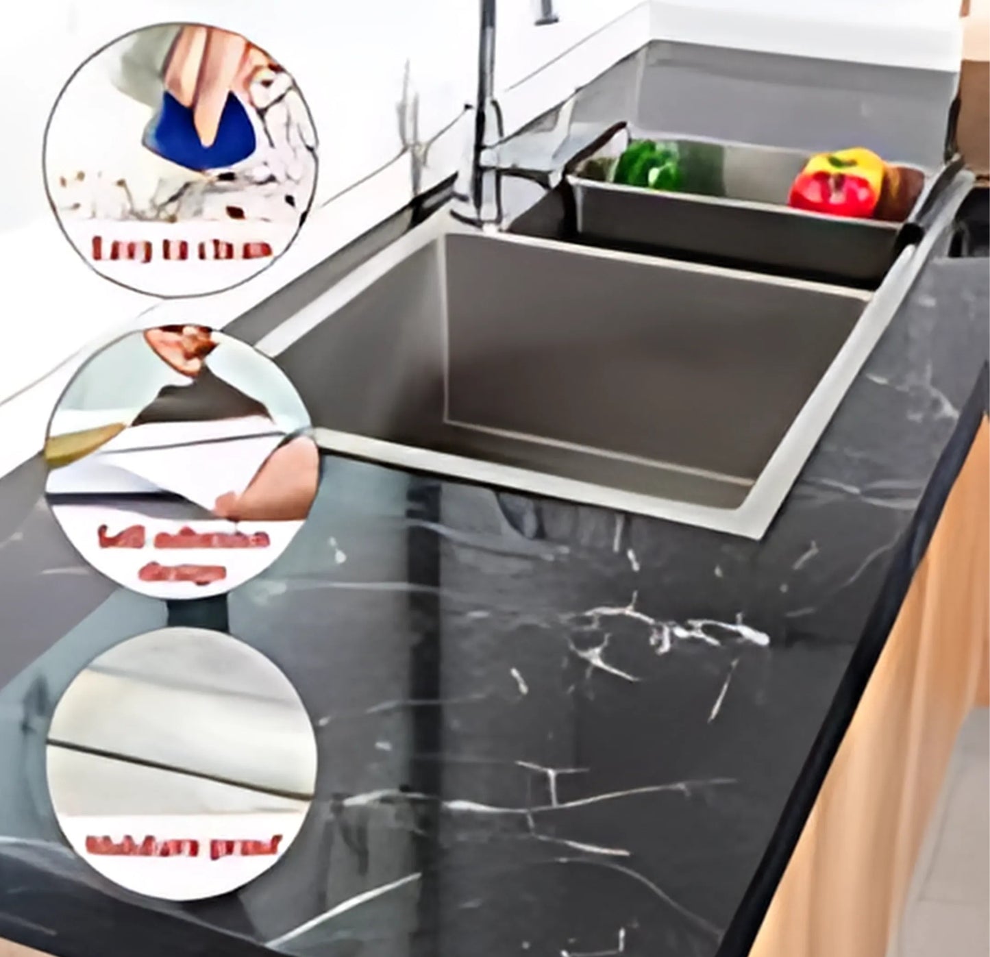 Self Adhesive Marble Sheet | Anti Oil & Heat Resistant (2ft x 6.5ft)