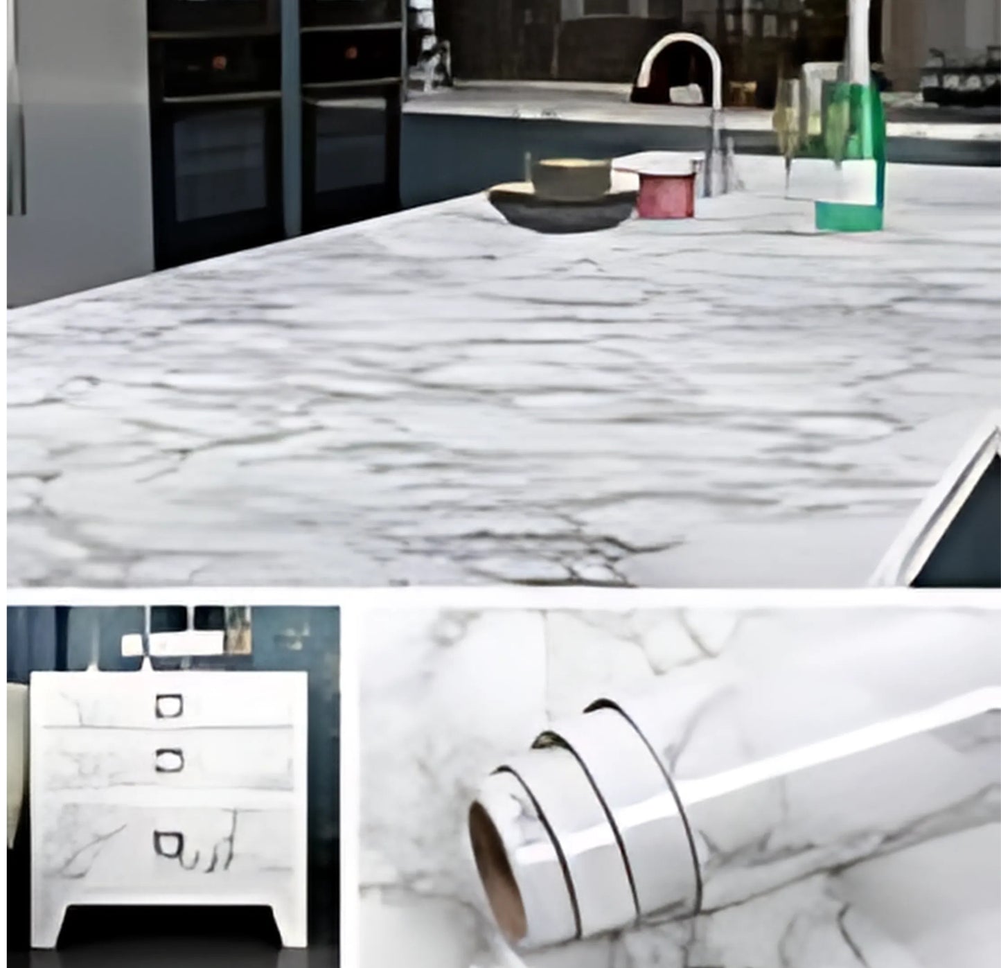 Self Adhesive Marble Sheet | Anti Oil & Heat Resistant (2ft x 6.5ft)