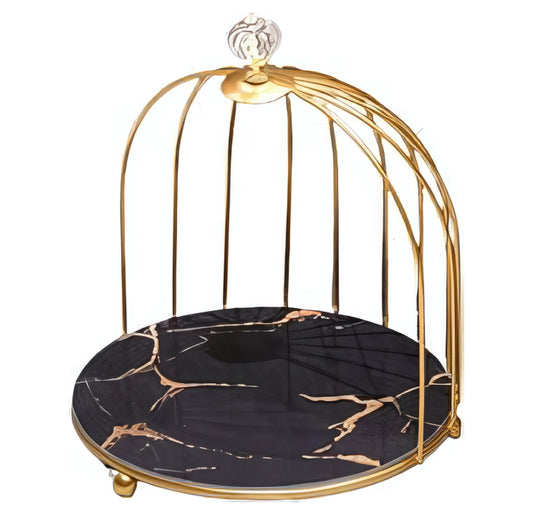 Multi Layer Makeup Organizer In Metal Bird Cage Shape